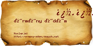 Örmény Ádám névjegykártya
